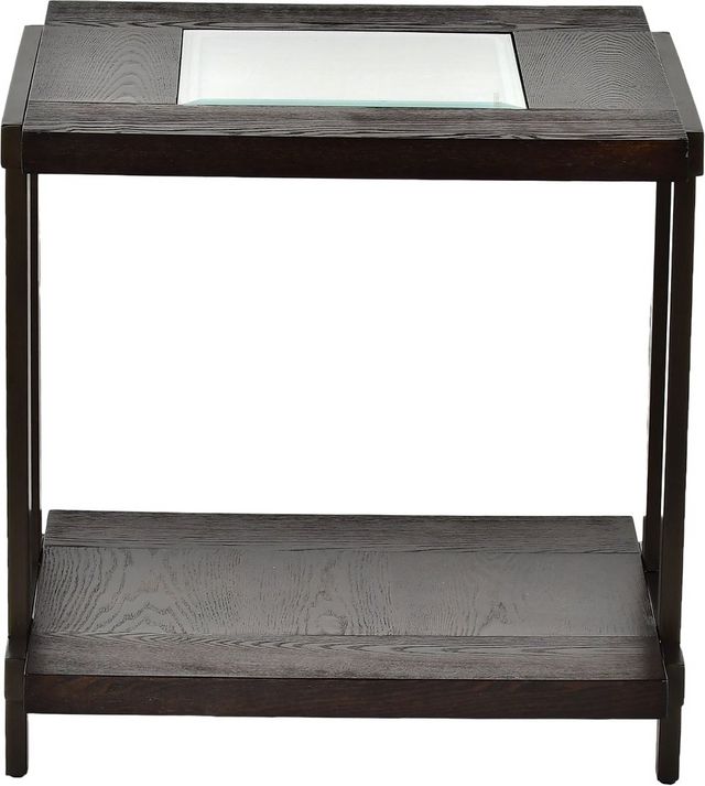 Steve Silver Co. Terrell Smoky Brown End Table with Glass Top Insert-1
