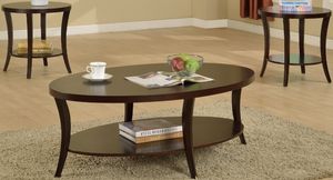 Crown Mark Rhonda 3-Piece Brown Living Room Table Set