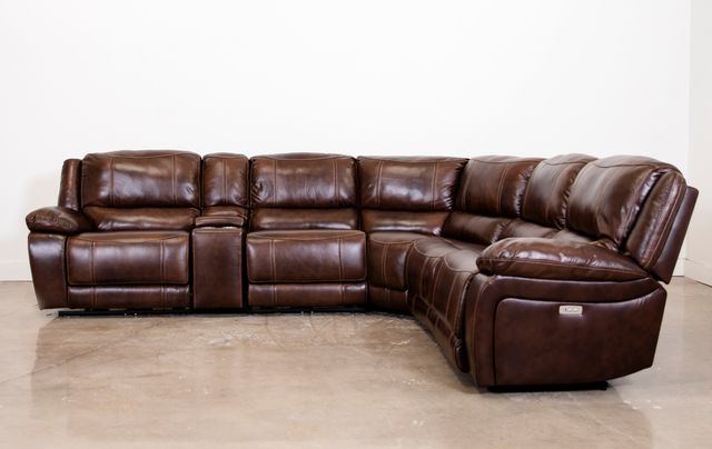 Kuka Home K-Motion 6 Piece Brown Leather Power Reclining Sectional-3