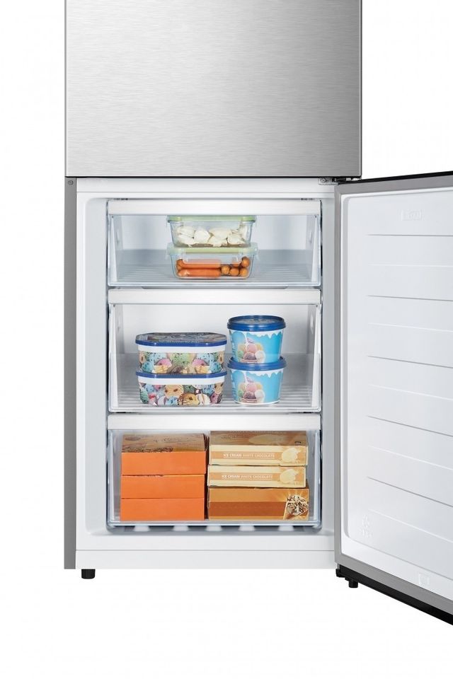 Hisense 10.7 Cu. Ft. Titanium Counter Depth Bottom Freezer Refrigerator ...