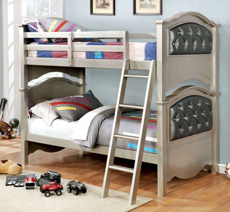 Furniture of America Beatrice Champagne Black Twin Twin Bunk Bed