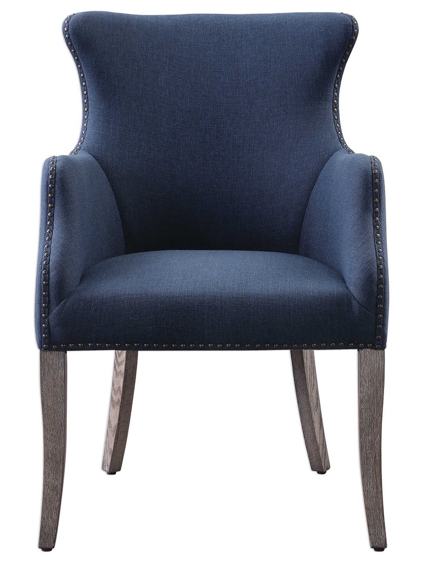 denim wing chair