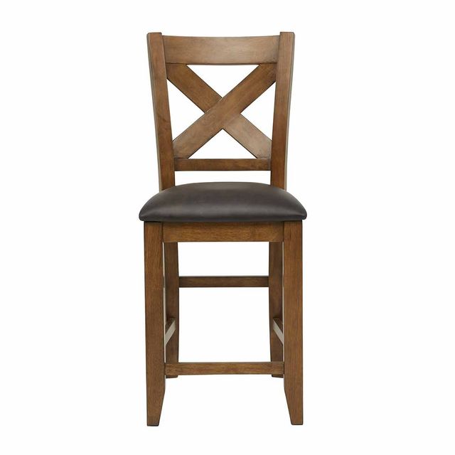 Acorn Cottage Brown X-Back Counter Stool-1