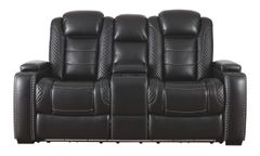 Signature Design by Ashley® Party Time Midnight Power Reclining Loveseat with Console
