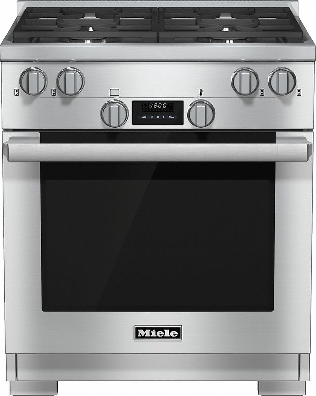 Miele 30" Clean Touch Steel Free Standing Dual Fuel Range-0