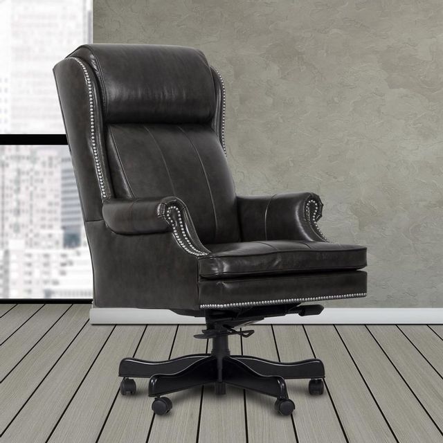 Parker House® Pacific Gray Leather Desk Chair 2