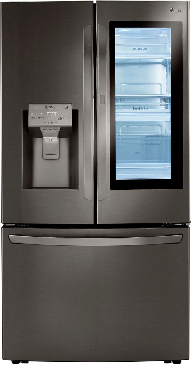 Réfrigérateur à portes françaises de 36 po LG® de 29,7 pi³ - Acier inoxydable noir résistant aux traces de doigts 2