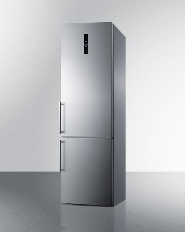 Summit® 12.8 Cu. Ft. Stainless Steel Counter Depth Bottom Freezer Refrigerator 1