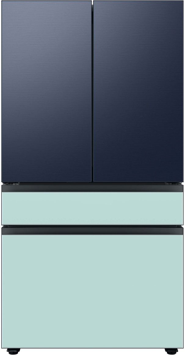 Samsung Bespoke Series 36 Inch Smart Freestanding 4 Door French Door Refrigerator with 28.8 cu. ft. Total Capacity with Morning Blue Glass Panels-1
