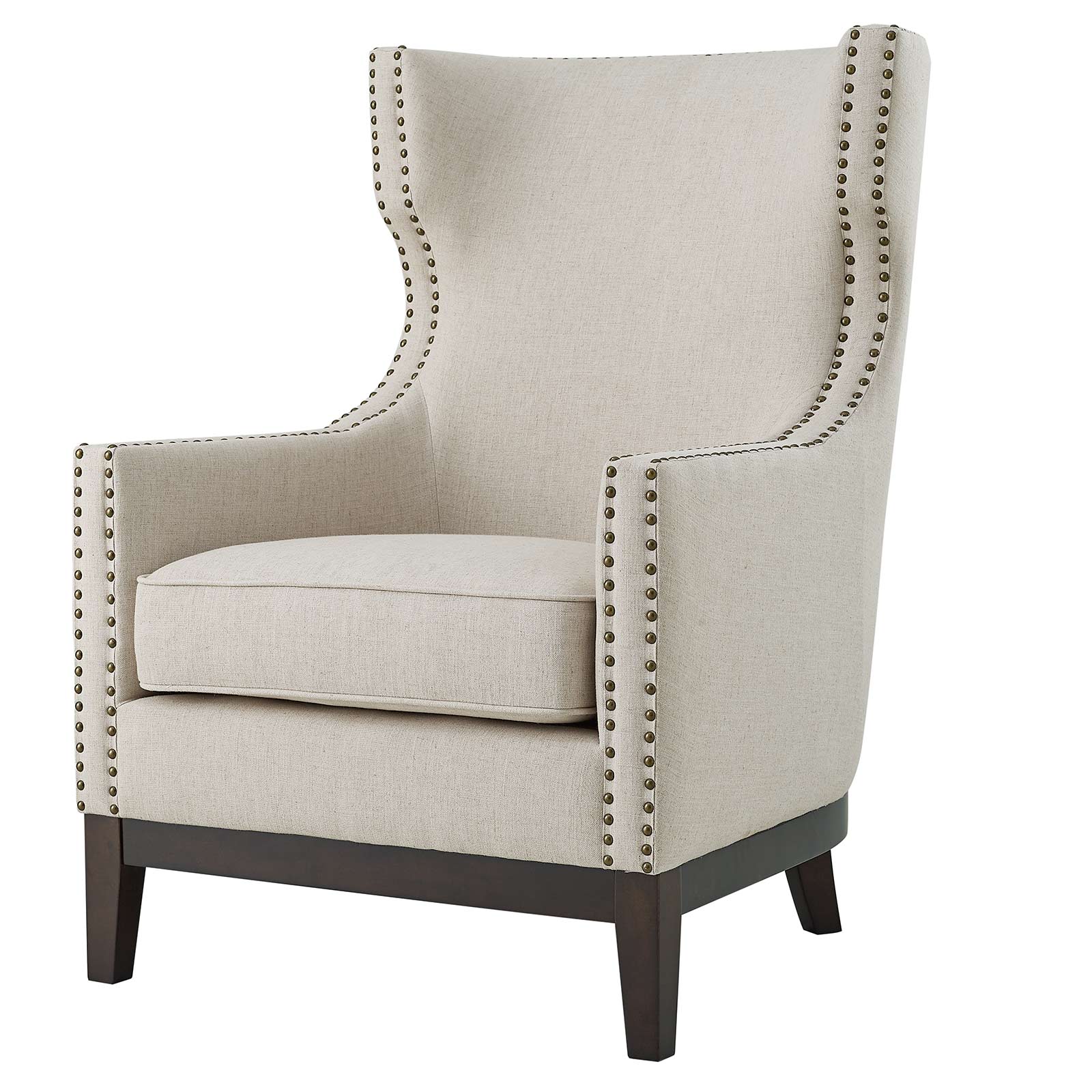 Steve Silver Co. Roswell Linen Accent Chair w/ Brass Nailhead