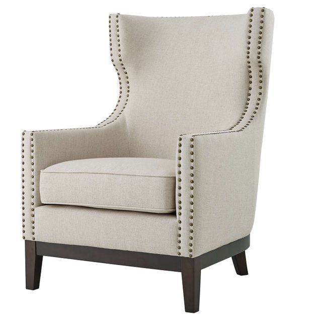 Steve Silver Co. Roswell Linen Accent Chair w/ Brass Nailhead-0