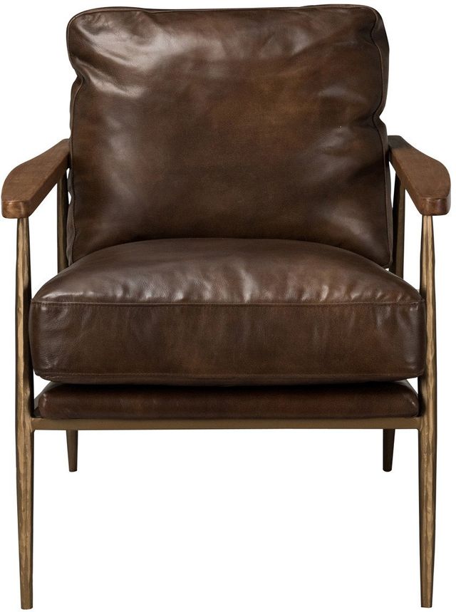 Classic Home Christopher Antique Brown All Leather Club Chair-2
