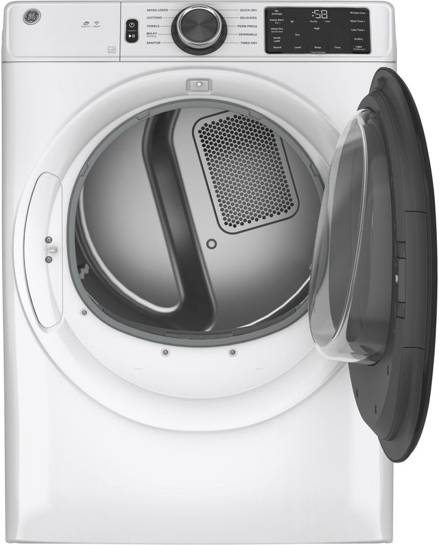 GE® 7.8 Cu. Ft. White Smart Front Load Gas Dryer 1