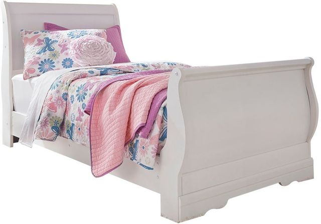 Signature Design by Ashley® Anarasia 4-Piece White Twin Sleigh Bed Set-3