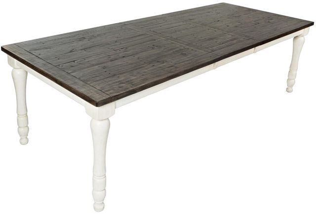 Jofran Inc. Madison County Barnwood Rectangle Extension Table with Vintage White Base-3