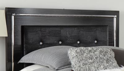 Signature Design by Ashley® Kaydell Black Queen/Full Upholstered Panel Headboard 1