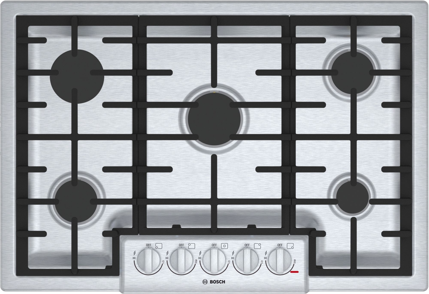 Bosch 800 Series 30" Stainless Steel Gas Cooktop-NGM8056UC