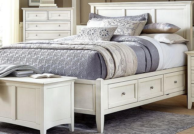 A-America® Northlake White Linen Queen Storage Bed
