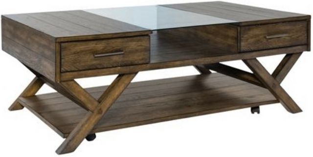 Liberty Lennox Weathered Chestnut Display Cocktail Table-0
