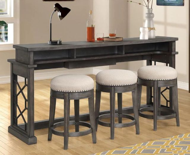 Parker House® Sundance Smokey Grey Console Table with 3 Stools 0