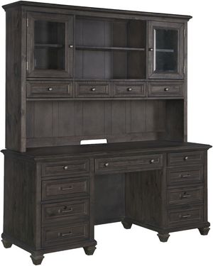 Magnussen Home® Sutton Place 2-Piece Weathered Charcoal Credenza and Hutch Set