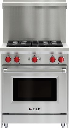 Wolf® 30" Stainless Steel Gas Range Riser with Shelf