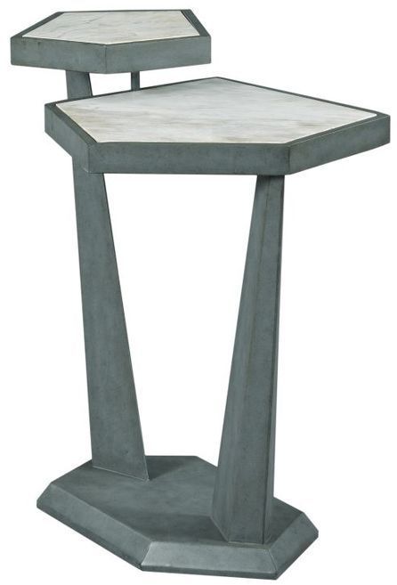 Hammary® AD Modern Synergy White Marble Top Plane Accent Table with Gray Base