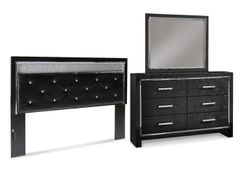 Signature Design by Ashley® Kaydell 3-Piece Black King Upholstered Panel Headboard Bedroom Set