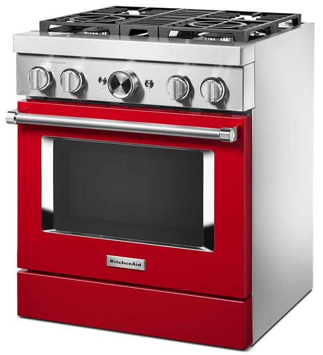 Cuisinière bicombustible Pro Style de 30 po KitchenAid® de 4,1 pi³ - Rouge passion 3