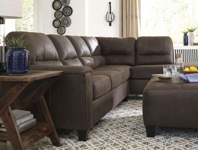 Signature Design by Ashley® Navi Chestnut 2-Piece Sleeper Sectional with Chaise 7
