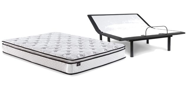 Sierra Sleep® By Ashley® 10 Inch Bonnell Pillow Top 2-Piece White Queen Mattress Set-0