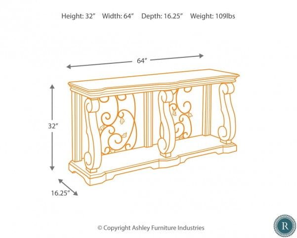 Signature Design by Ashley® Alymere Rustic Brown Sofa Table 3