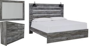 Signature Design by Ashley® Baystorm 3-Piece Smoky Gray King Panel Bed Set