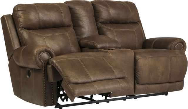 Signature Design by Ashley® Austere Brown Double Reclining Power Loveseat