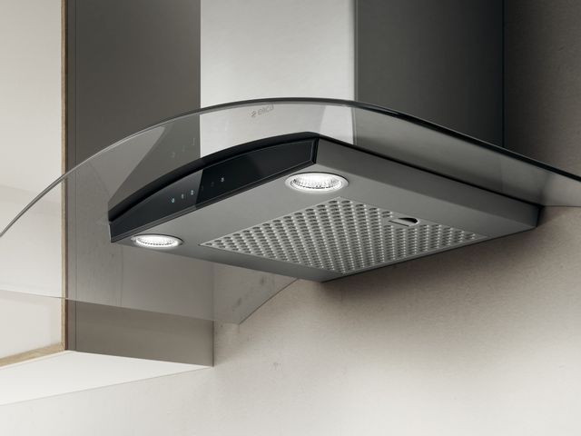 Elica Techne Series Como 30" Stainless Steel with Black Glass Wall Mounted Range Hood 1