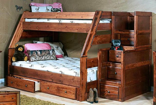 Trendwood Inc. Sedona High Sierra Cocoa Lacquered Twin/Full Bunk Bed ...