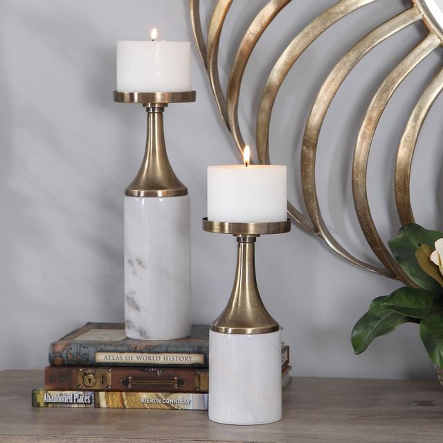 Uttermost® by Billy Moon Castiel 2-Piece Marble Candleholders-2