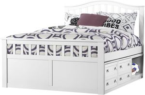 Hillsdale Furniture Schoolhouse Finley White Full Youth Captains Bed 