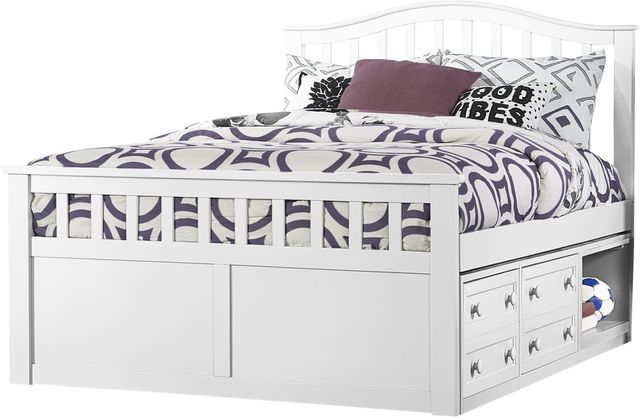 Hillsdale Furniture Schoolhouse Finley White Full Youth Captains Bed -0