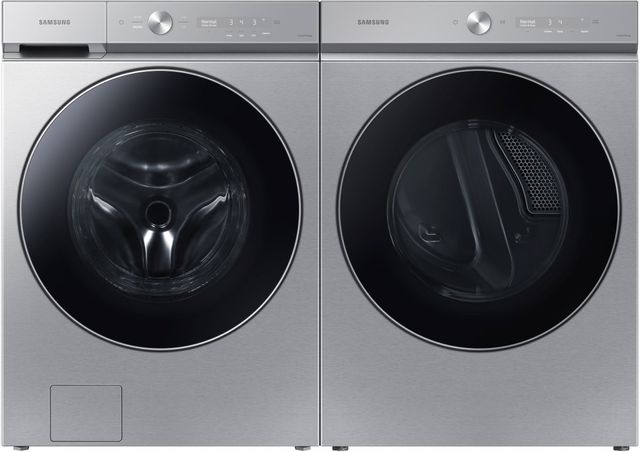 Samsung Bespoke 8900 Series 5.3 Cu. Ft. Silver Steel Front Load Washer 16