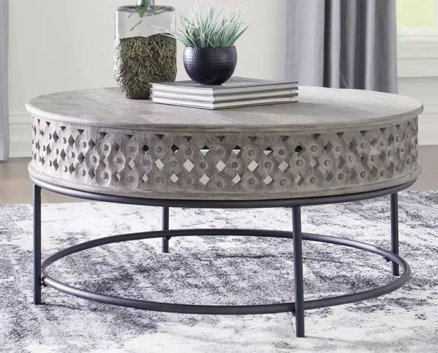 Signature Design by Ashley® Rastella 3-Piece Gray/Black Living Room Table Set 5
