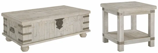 Signature Design by Ashley® Carynhurst 2-Piece White Wash Gray Living Room Tables Set