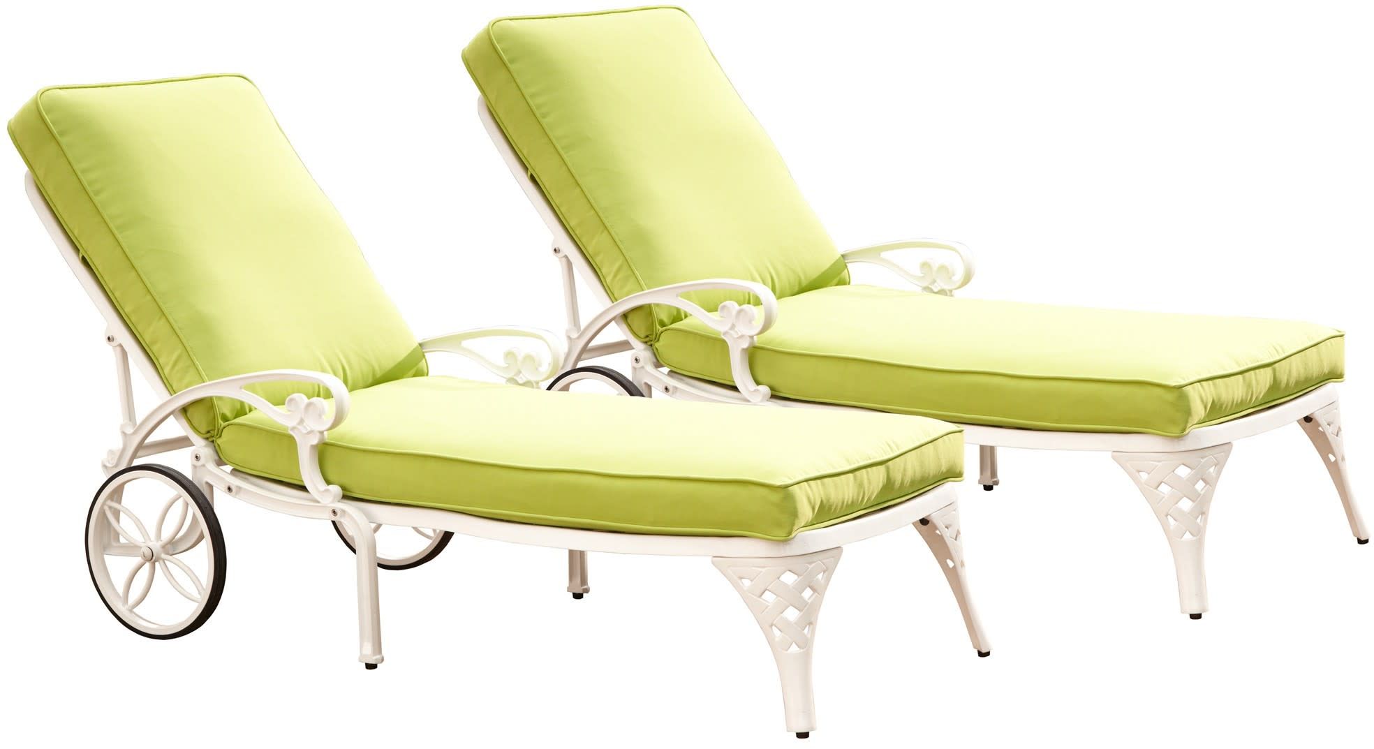 homestyles® Biscayne Set of 2 Off-White Chaise Lounge Chairs with Cushions