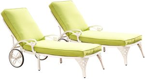 homestyles® Biscayne 2-Piece Off-White Chaise Lounge Chairs with Cushions