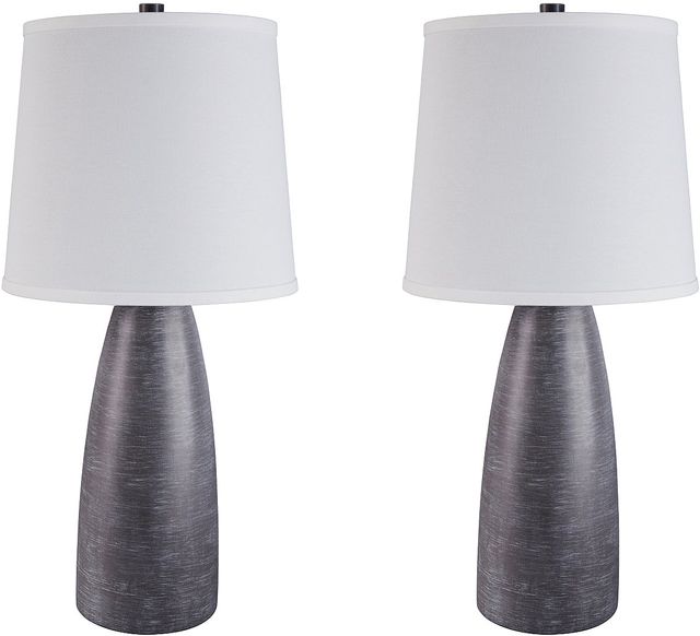 Signature Design by Ashley® Shavontae 2-Piece Gray Poly Table Lamps