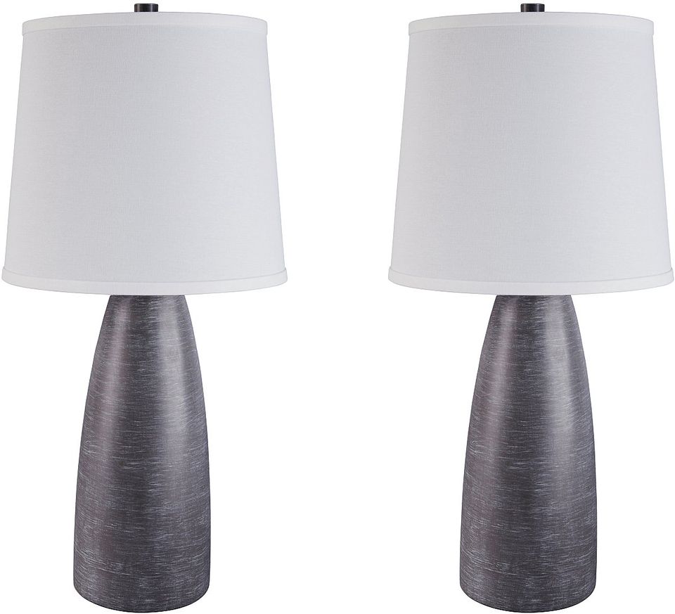 Signature Design by Ashley® Shavontae Set of 2 Gray Poly Table Lamps