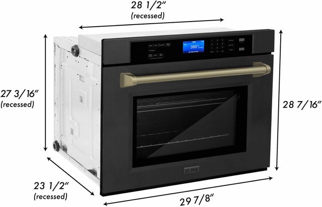 ZLINE Autograph Edition 30" Black Stainless Steel Single Electric Wall Oven  6