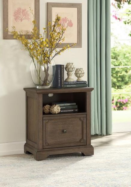 Homelegance Toulon Brown Lateral File with Iron Casters 1