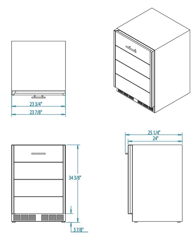 Kalamazoo™ Outdoor Gourmet Arcadia Series 24" Marine-Grade Stainless Steel Refrigerator Drawers-1