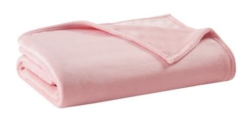 Olliix by Clean Spaces Blush Twin  Antimicrobial Plush Blanket-0